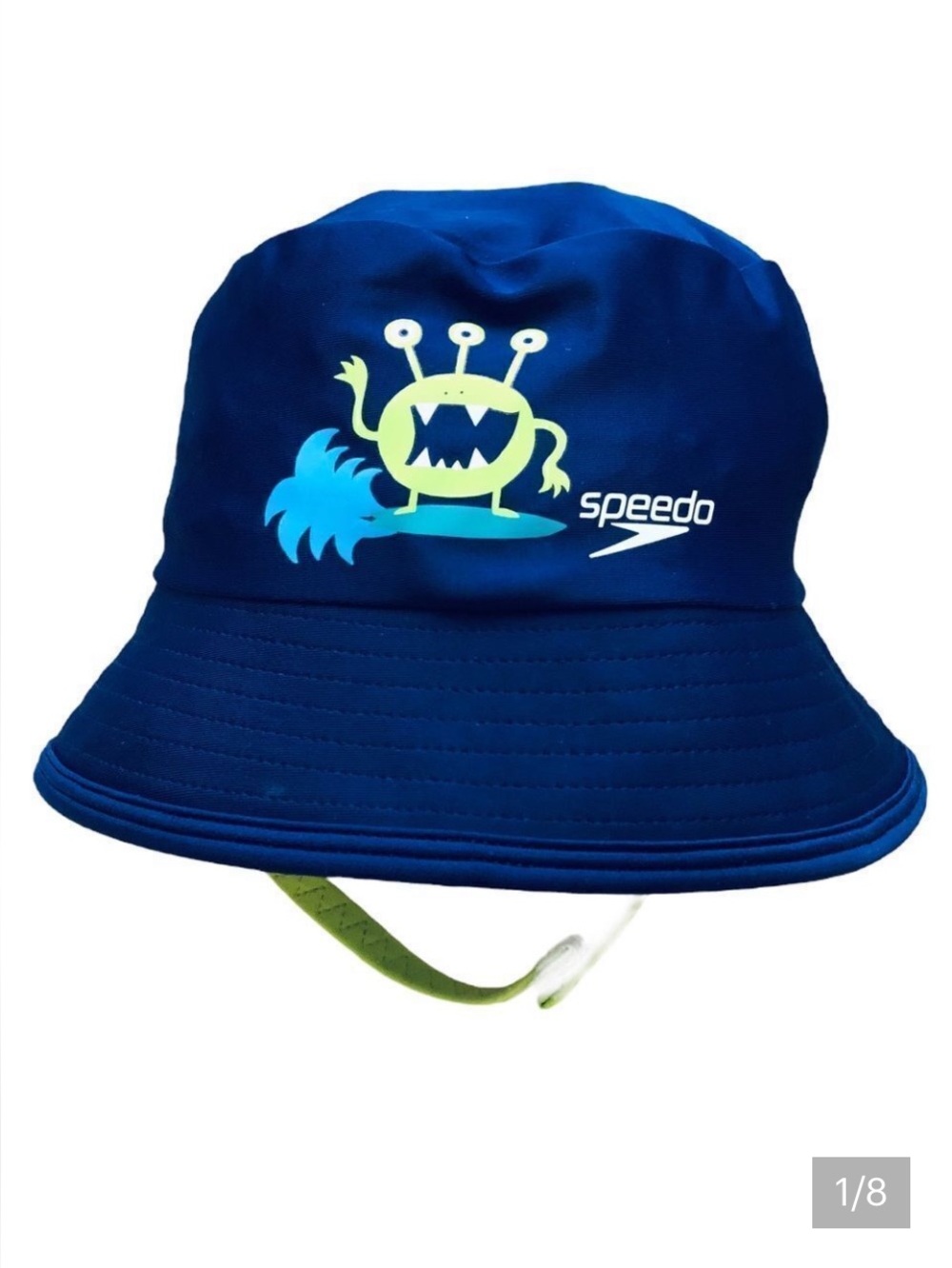 Speedo UV 50+ Sun Protection Blue Sz L/XL Kids Bucket Hat NWOT